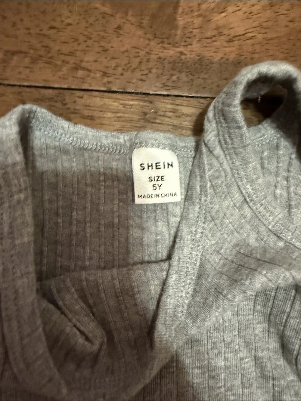 SHEIN Gray Ribbed Tank Romper for Kids